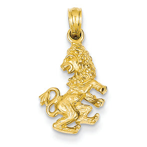 14K Gold 3-D Aquarius Zodiac Pendant