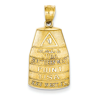 14K Gold Southern Most Point USA Key West Pendant