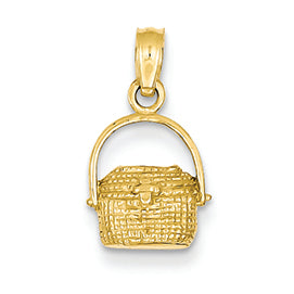14K Gold Small Nantucket Basket Pendant