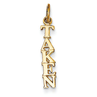 14K Gold Polished Taken Charm