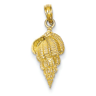 14K Gold Conch Shell Pendant