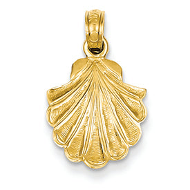 14K Gold Scallop Shell Pendant