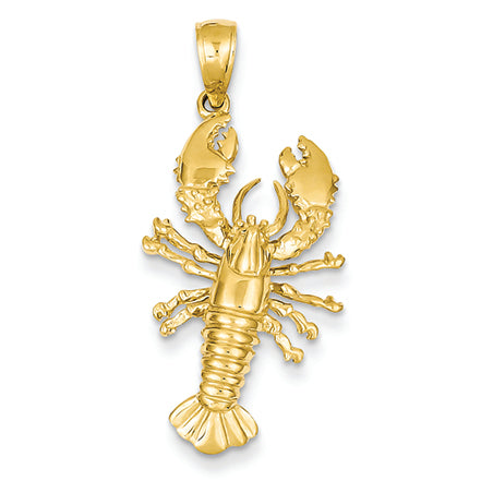 14K Gold Lobster with Side Legs Pendant