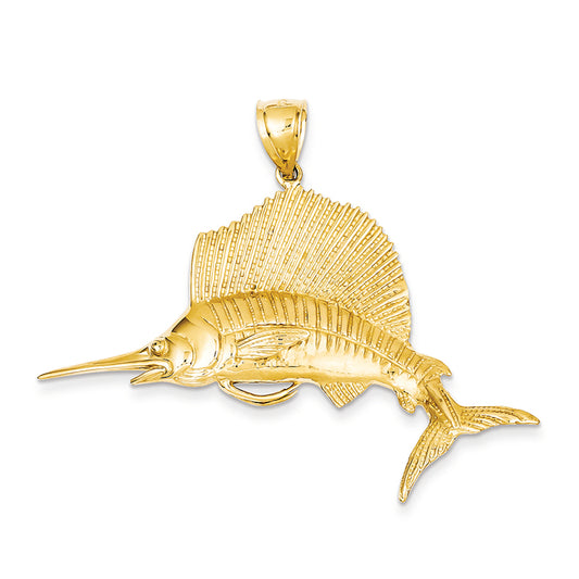 14K Gold Sailfish Pendant