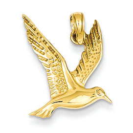 14K Gold Seagull Flying Pendant