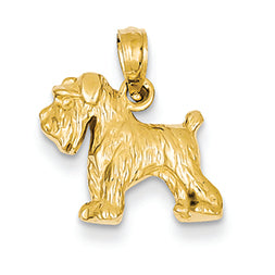 14K Gold Schnauzer Dog Pendant