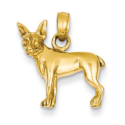 14K Gold Chihuahua Dog Pendant