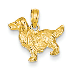 14K Gold Springer Spaniel Dog Pendant