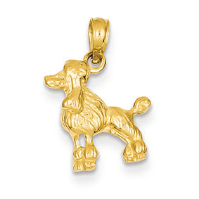 14K Gold Poodle Dog Pendant