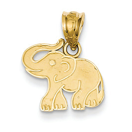 14K Gold 3-D Elephant Pendant