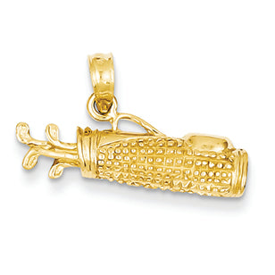 14K Gold Golf Bag Pendant