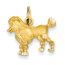14K Gold Poodle Dog Charm
