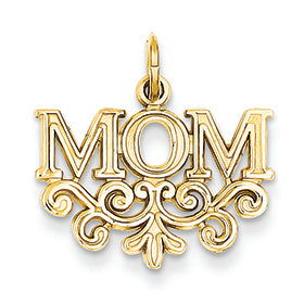 14K Gold Mom Charm