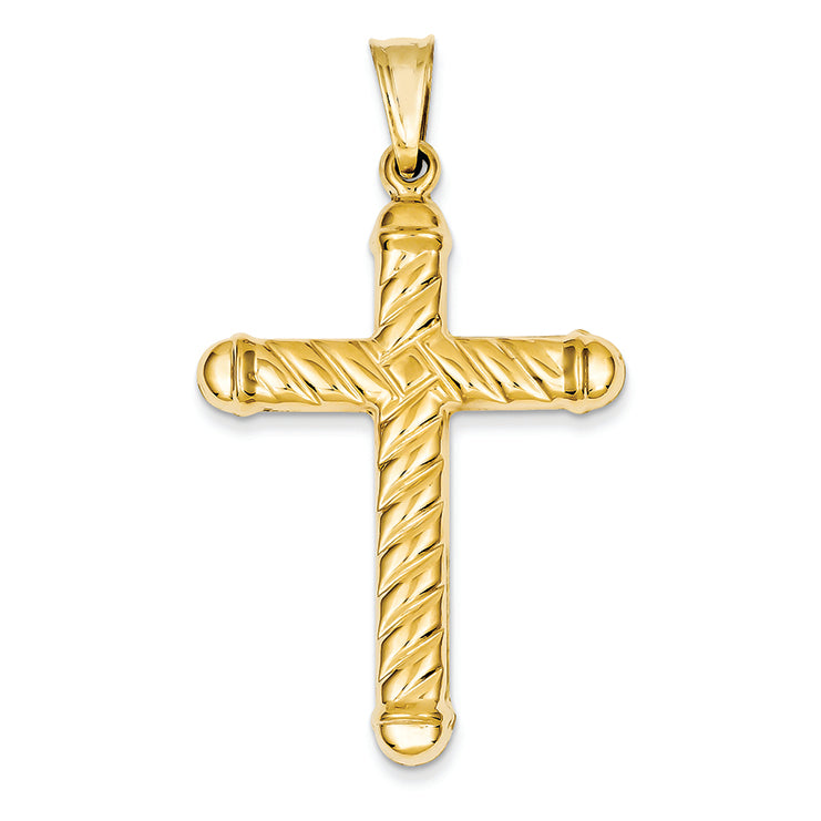 14K Gold Hollow Cross Pendant