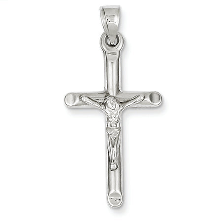 14K White Gold Crucifix Pendant