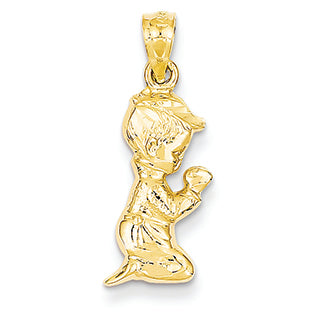 14K Gold Praying Boy Pendant