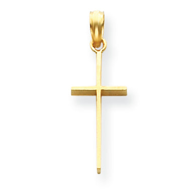 14K Gold Polished Cross Pendant