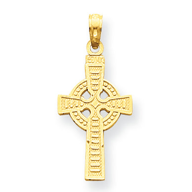 14K Gold Reversible God is Love Celtic Cross Pendant