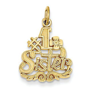14K Gold #1 Sister Charm