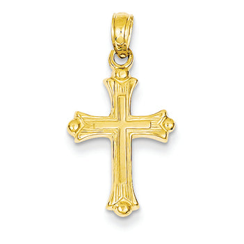 14K Gold Budded Cross Charm