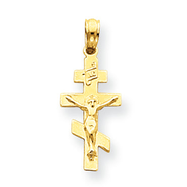 14K Gold Eastern Orthodox Crucifix Charm