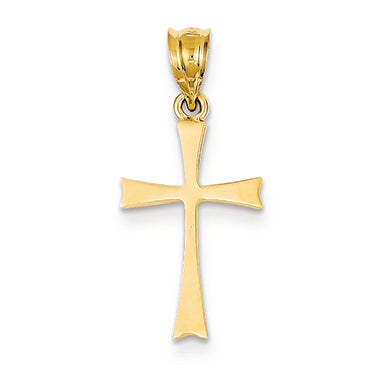 14K Gold Polished Cross Pendant