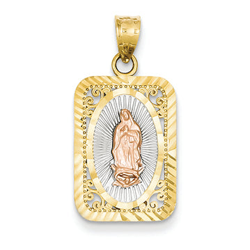 14K Gold Two-Tone Rose with Rhodium D/C Guadalupe Medal Pen