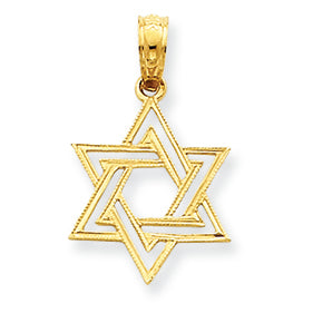 14K Gold Jewish Star of David Pendant