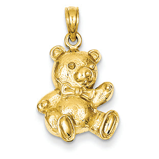 14K Gold Teddy Bear Pendant