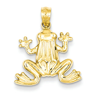 14K Gold Polished Frog Pendant