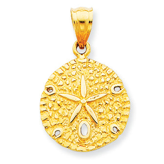 14K Gold Sand Dollar Pendant