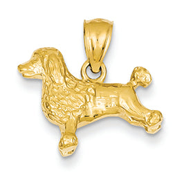 14K Gold Poodle Pendant