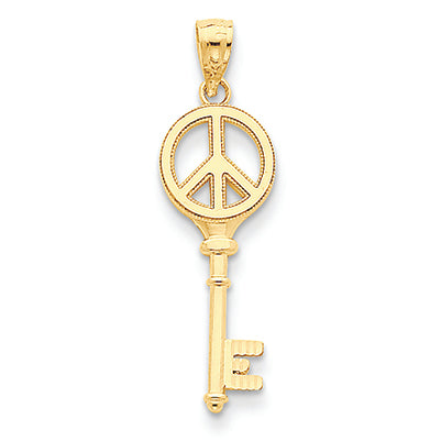 14K Gold Peace Key Pendant