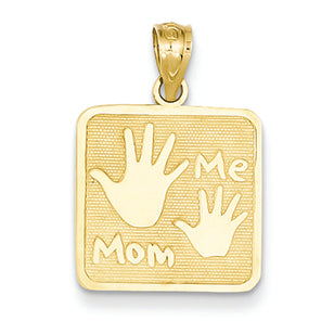 14K Gold Mom & Me Hands Pendant