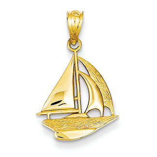 14K Gold Sailboat Pendant