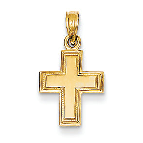 14K Gold Red Cross Style Cross Pendant