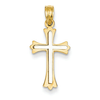 14K Gold Two-tone Layered Cross Pendant