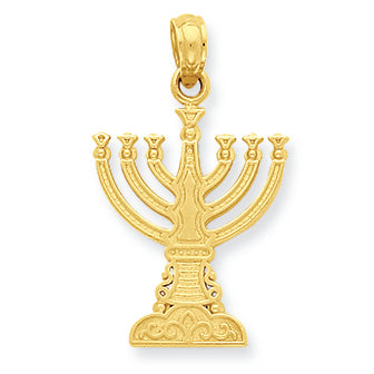14K Gold Menorah Pendant
