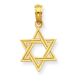 14K Gold Star of David Pendant