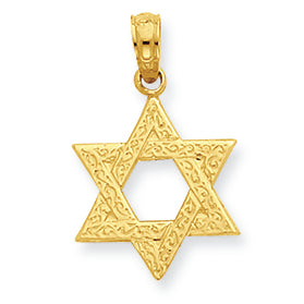 14K Gold Star of David Pendant