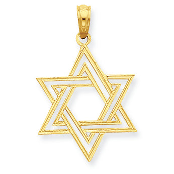 14K Gold Star of David Pendant