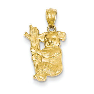 14K Gold Yellow Gold Textured Koala Pendant