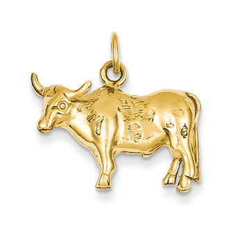 14K Gold Steer Pendant