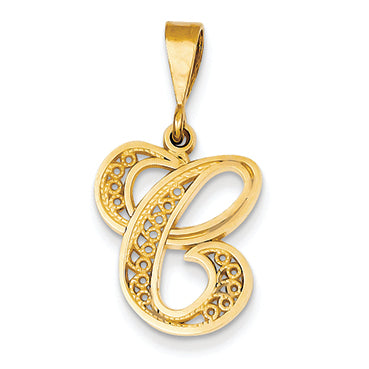14K Gold Initial C Charm