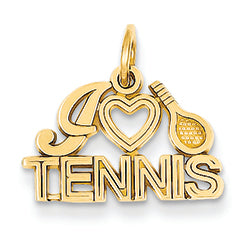 14K Gold I Love Tennis Charm