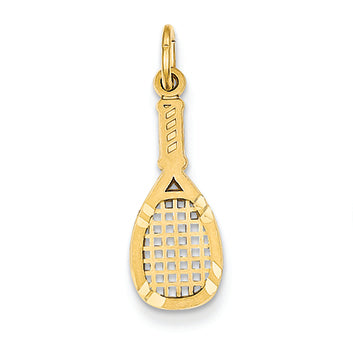 14K Gold Tennis Racquet Charm