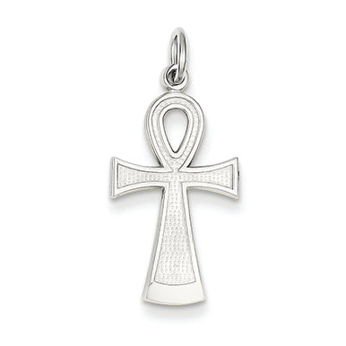 14K White Gold Ankh Cross Pendant
