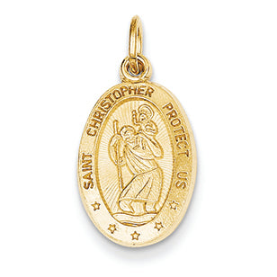14K Gold Saint Christopher Medal Charm