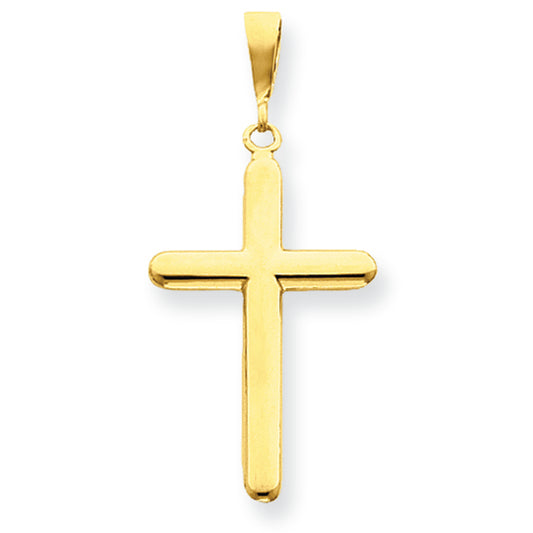 14K Gold Polished Cross Pendant