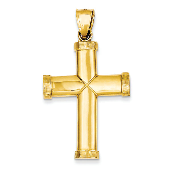 14K Gold Polished Latin Cross Pendant